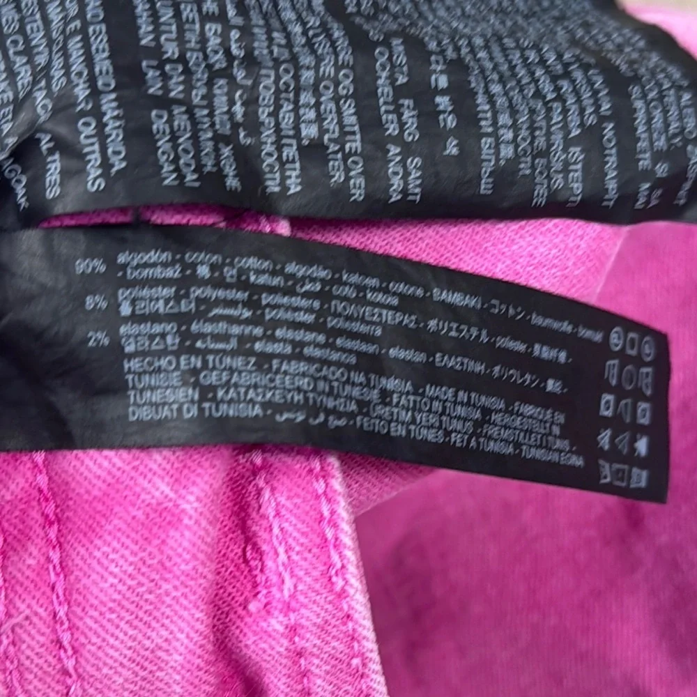 Zara Women's Viral Pink Wide-Leg Jeans Cut Off - Picture 12 of 16